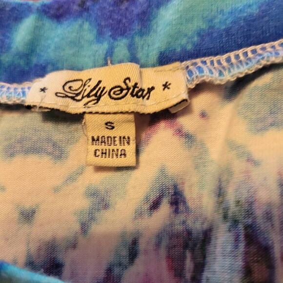 Lily Star Blue Patterned Maxi Skirt Size Small - Picture 6 of 8